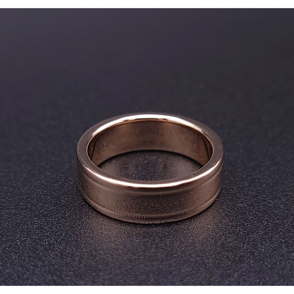 Tiffany & Co 18kt Rose Gold Together Double Milgrain 6mm Wedding Band Size 6.5 - Picture 10 of 15